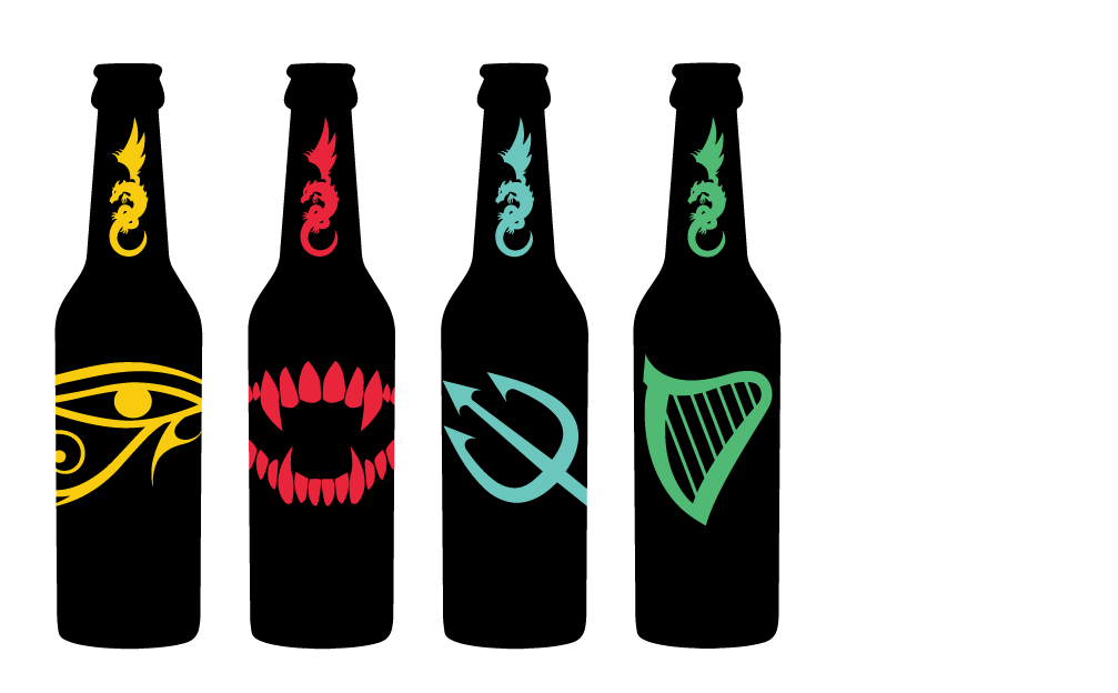 Vector image of beer bottle package designs by Matt Boucher